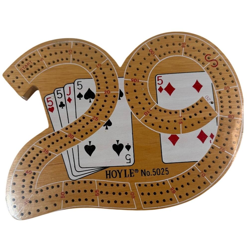 Vintage Hoyle Perfect 29 Cribbage Board, Model 5025, Wooden Game, Classic Cards
